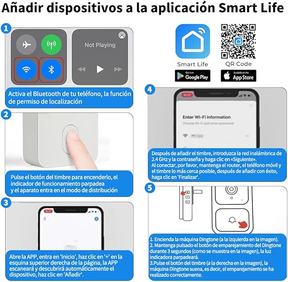 🏠 Timbre Inteligente con Cámara WiFi Seguridad y conectividad en la palma de tu mano 🔐📱