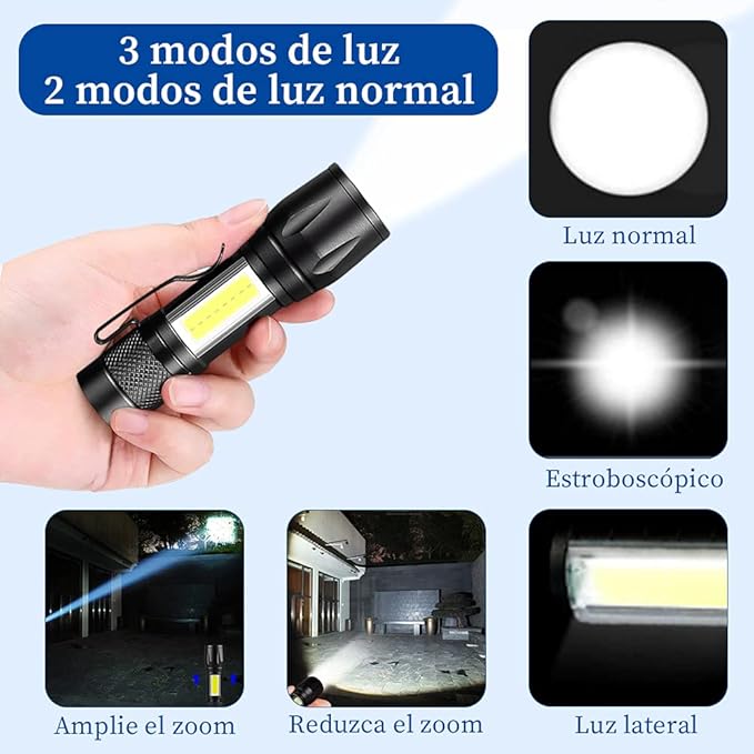 Mini Linterna LED Recargable: Potencia y Portabilidad en tu Bolsillo