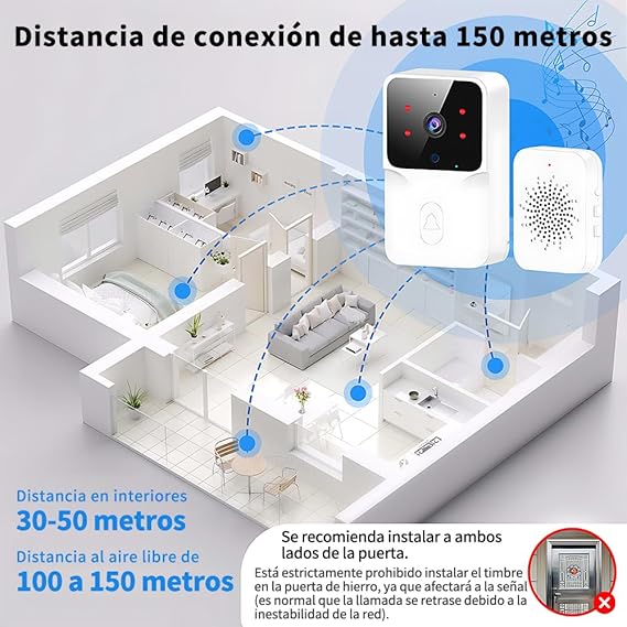 🏠 Timbre Inteligente con Cámara WiFi Seguridad y conectividad en la palma de tu mano 🔐📱